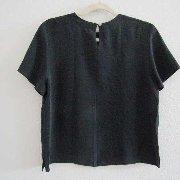Jack Mulqueen Silk Top Black Medium Timeless Classic Capsule Wardrobe - Picture 6 of 10